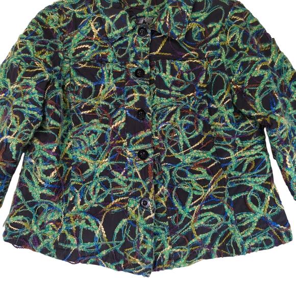 Vintage Kaktus Wearable Art Button Front Jacket Maximalist Women's Size XL‎ - Picture 4 of 8